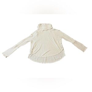 We The Free Waffle Knit Thermal Mock Neck Long Sleeve Top Women’s Size S White